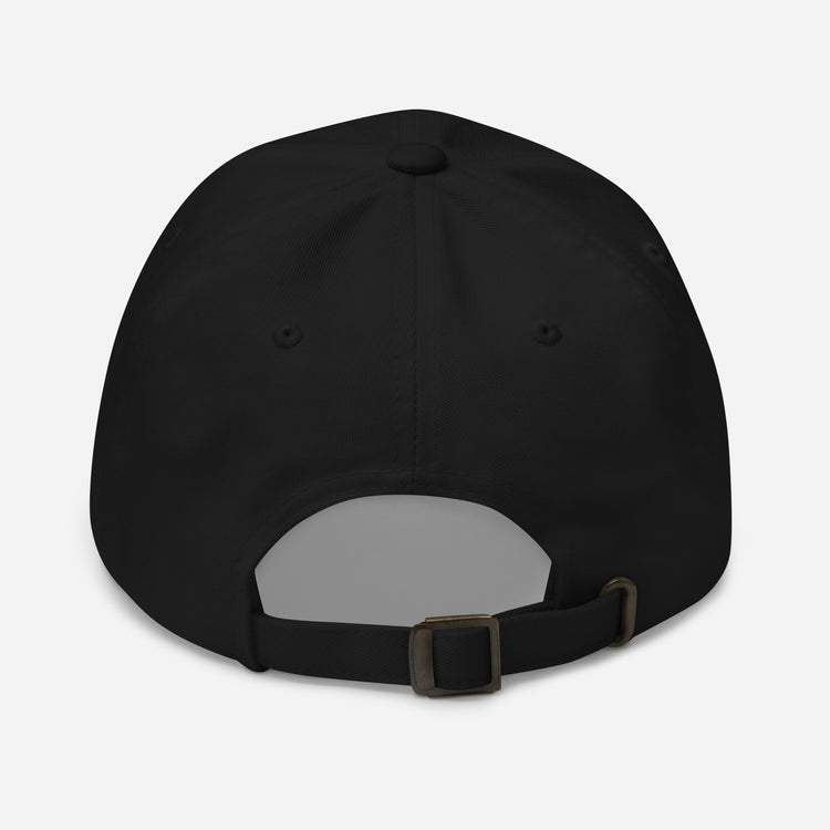 back view of a black adjustable corner cap jnjdjdnbjnddbnksckn with an adjustable strap.