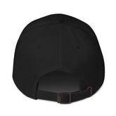 Back view of a black corner cap jnjdjdnbjnddbnksckn featuring an adjustable strap.