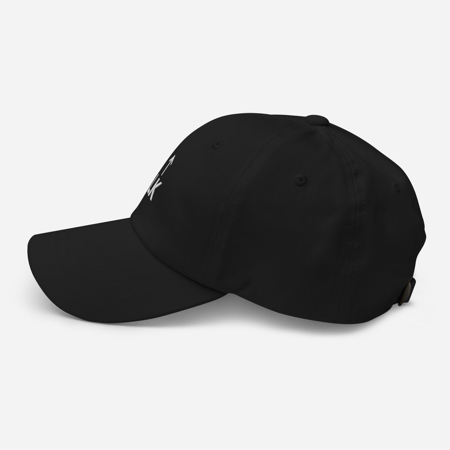 corner cap jnjdjdnbjnddbnksckn black cap with embroidered front detail and adjustable strap.