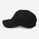 corner cap jnjdjdnbjnddbnksckn black cap with embroidered front detail and adjustable strap.