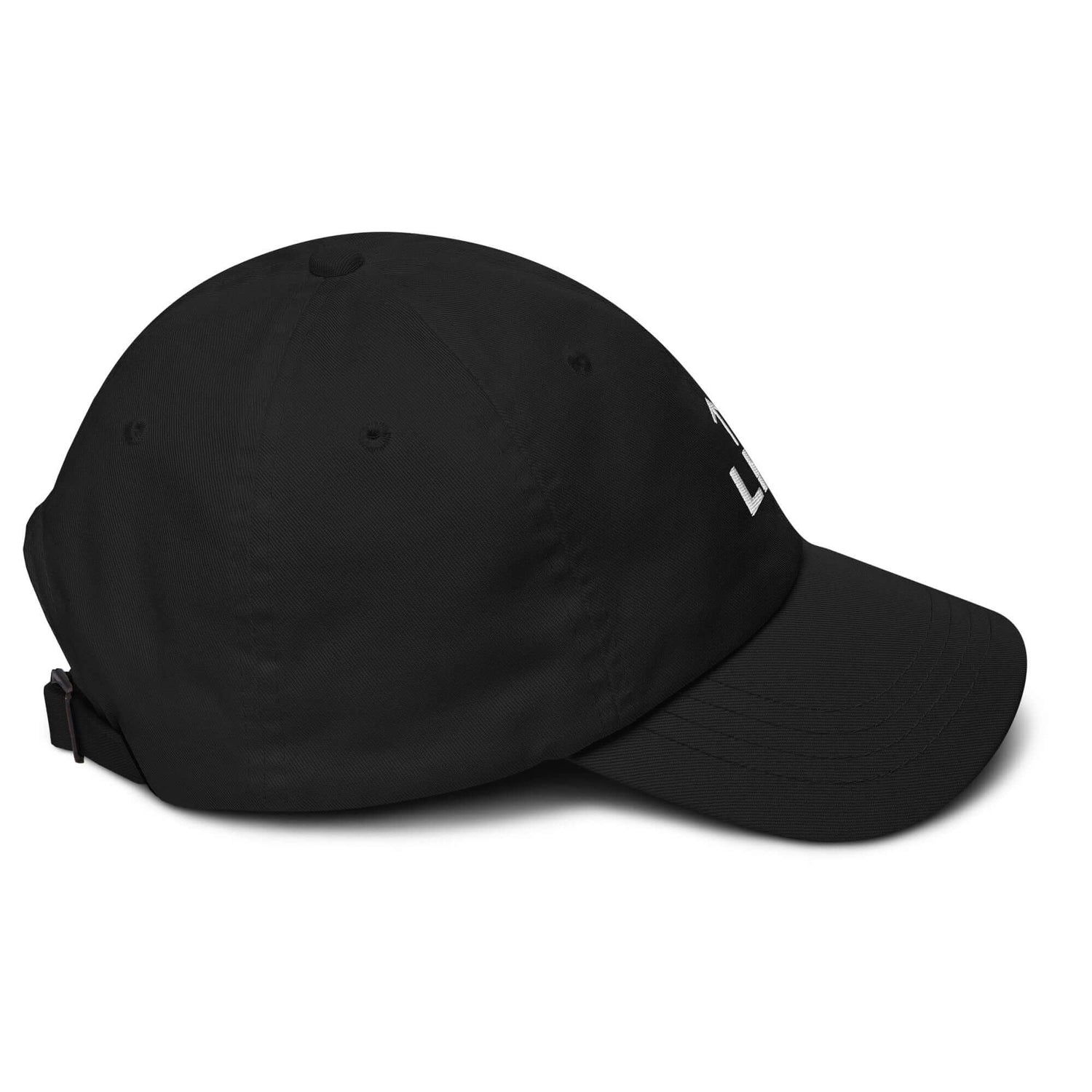 corner cap jnjdjdnbjnddbnksckn in black with structured front and adjustable strap.
