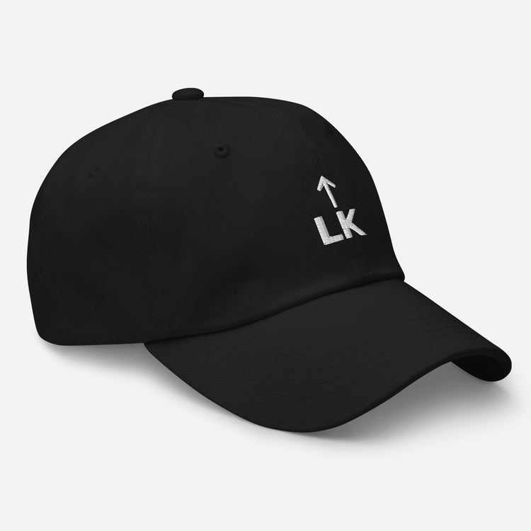corner cap jnjdjdnbjnddbnksckn black cap with LK embroidery and structured front