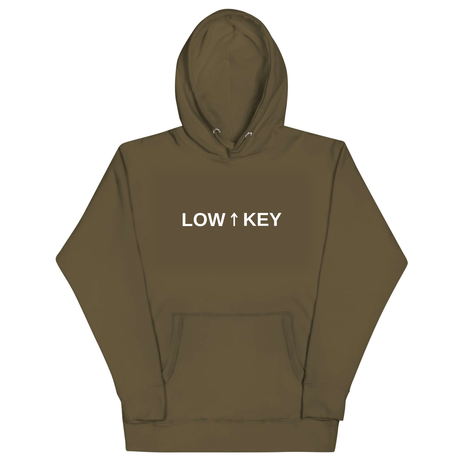 LOWKEYSLY hoodie military green - LOW KEY front