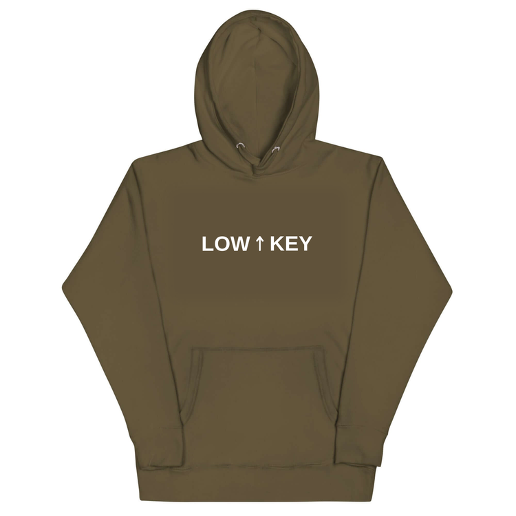 LOWKEYSLY hoodie military green - LOW KEY front